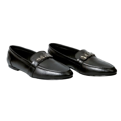 Dacuir Elegare Series Black Pure Leather Loafers for Women | Girls || Timeless Style & Comfort ||