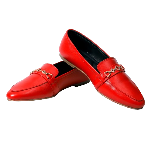 Dacuir Radiance Series Red Pure Leather Loafers for Women | Girls. Timeless Style & Comfort