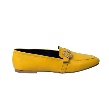 Dacuir Radiance Series Yellow Pure Leather Loafers for Women | Girls. Timeless Style & Comfort
