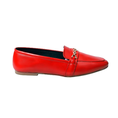 Dacuir Radiance Series Red Pure Leather Loafers for Women | Girls. Timeless Style & Comfort