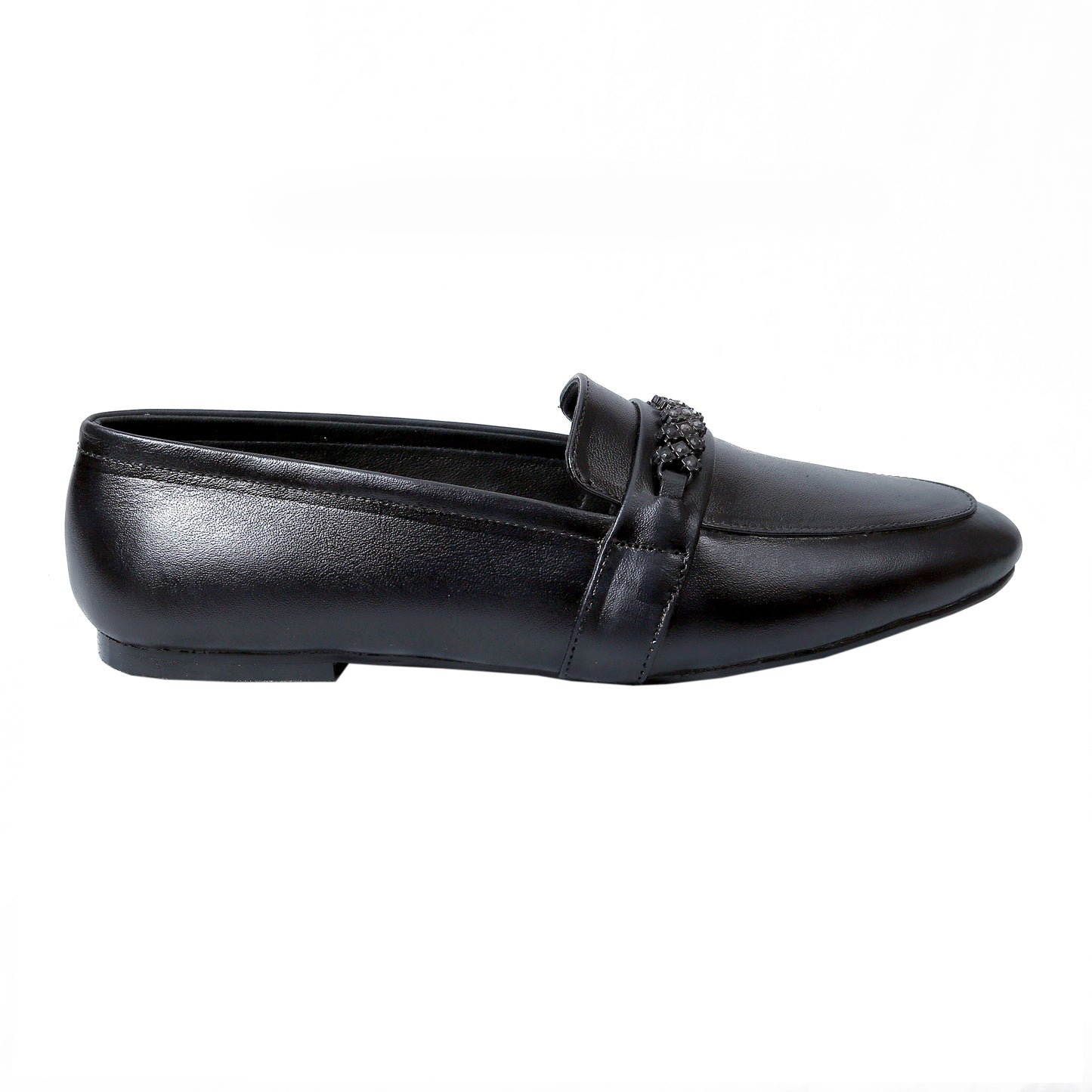 Dacuir Classic Comfort Series Black Pure Leather Loafers for Women | Girls.  Everyday & Office Wear Loafers for Women