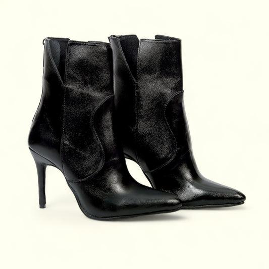Dacuir Laila Cut Pure Leather High Heel Pencil Boots