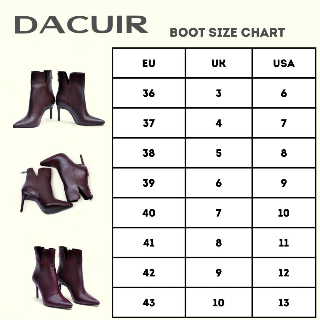 Dacuir Fiery Series Pure Leather Red High Heel Boots for Women and Girls